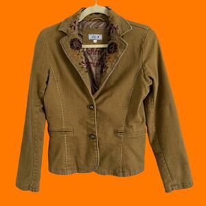 00's vintage floral embroidered boho y2k blazer MEDIUM